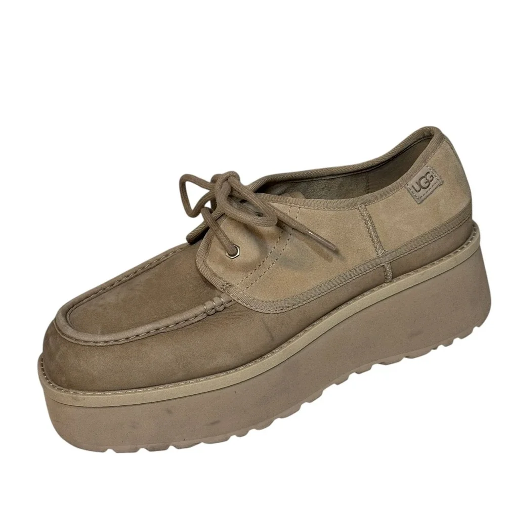 UGG Cityfunc Platform Derby Shoes Women's 9.5 Water Resistant Suede NEW